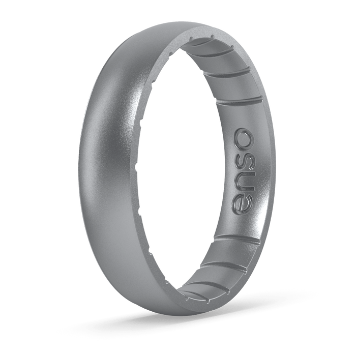 Elements Classic Thin Silicone Ring - Silver