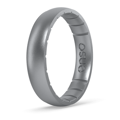Elements Classic Thin Silicone Ring - Silver