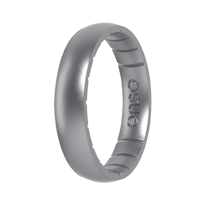 Elements Classic Thin Silicone Ring - Silver