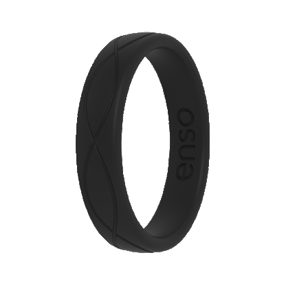 Infinity Thin Silicone Ring - Obsidian