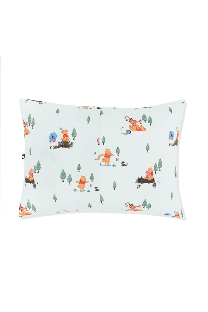 The back of the Toddler Pillowcase in Winnie the Pooh Hundred Acre Wood showing the envelope closure