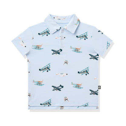 Product photo of the Toddler Short Sleeve Polo in Take Off on a white background
