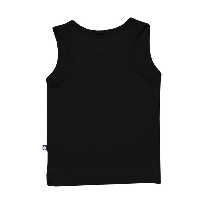 Back of Kyte Baby Toddler round neck Tank Top in Midnight black