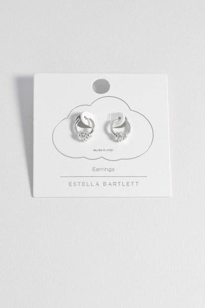 Triple Disc CZ Hoop Earrings