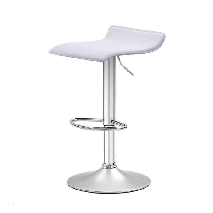 Two Craig Bar Stools Gas Lift Chrome White by Urban Style