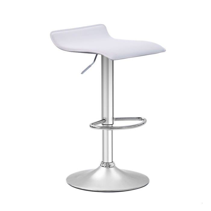 Two Craig Bar Stools Gas Lift Chrome White by Urban Style