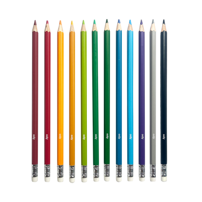Row of pencils in rainbow order from OOLY Un-Mistakeables! Erasable Colored Pencils