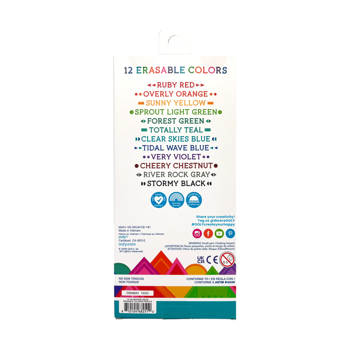 Un-Mistakeables! Erasable Colored Pencils - Set of 12