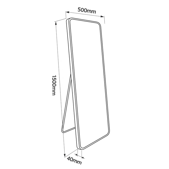 Urban Style Reflections Free Standing Mirror Black | 150cm