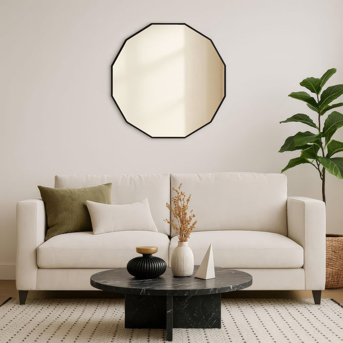 Urban Style Reflections Geometric Mirror Black | 90cm
