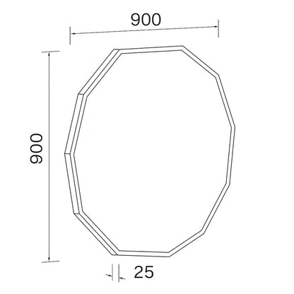 Urban Style Reflections Geometric Mirror Black | 90cm