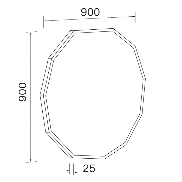 Urban Style Reflections Geometric Mirror Gold | 90cm