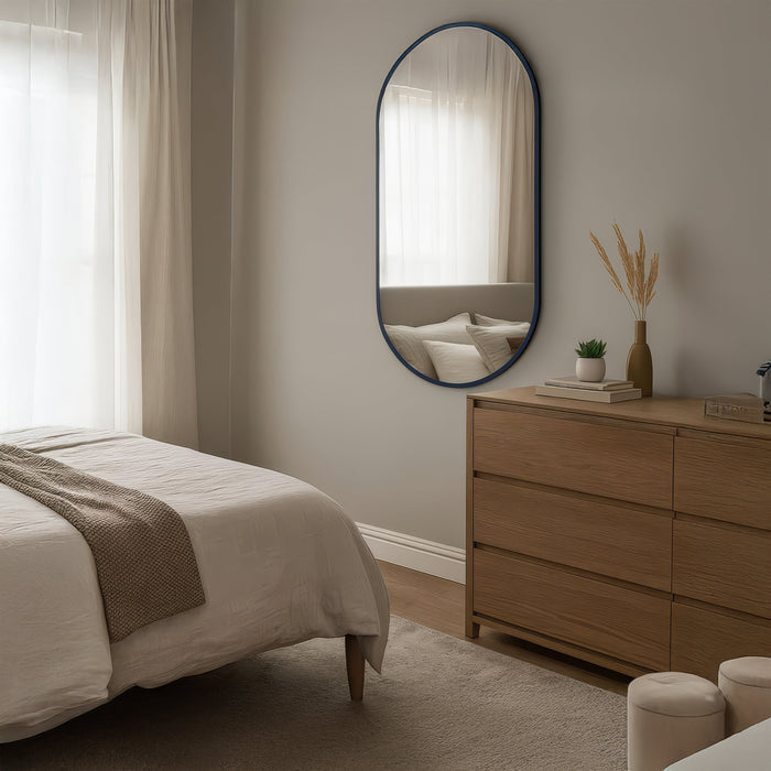 Urban Style Reflections Oval Mirror Black | 120cm