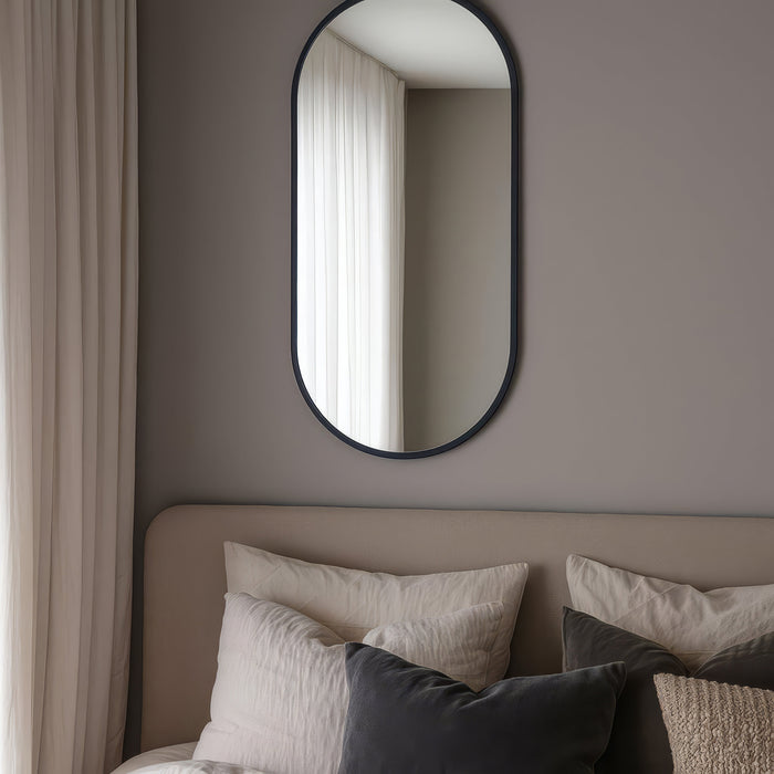 Urban Style Reflections Oval Mirror Black | 120cm