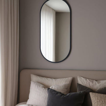 Urban Style Reflections Oval Mirror Black | 120cm