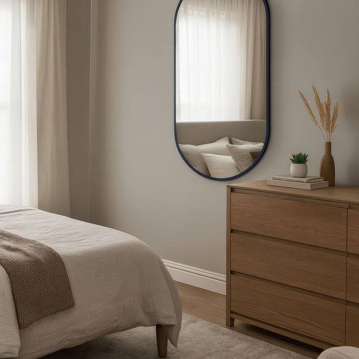 Urban Style Reflections Oval Mirror Black | 120cm