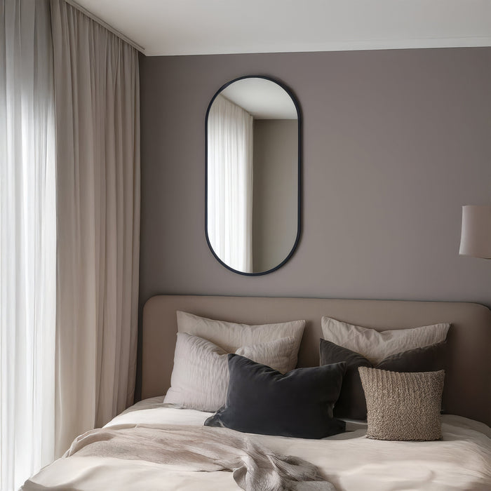 Urban Style Reflections Oval Mirror Black | 120cm