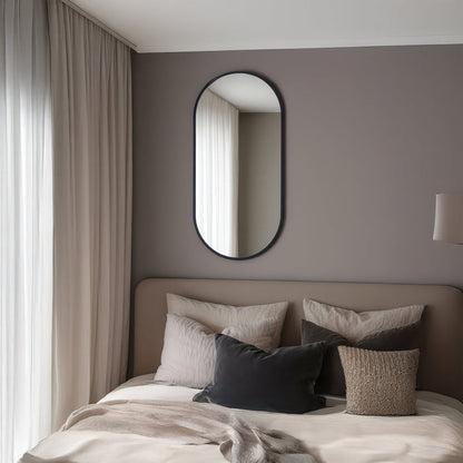 Urban Style Reflections Oval Mirror Black | 120cm