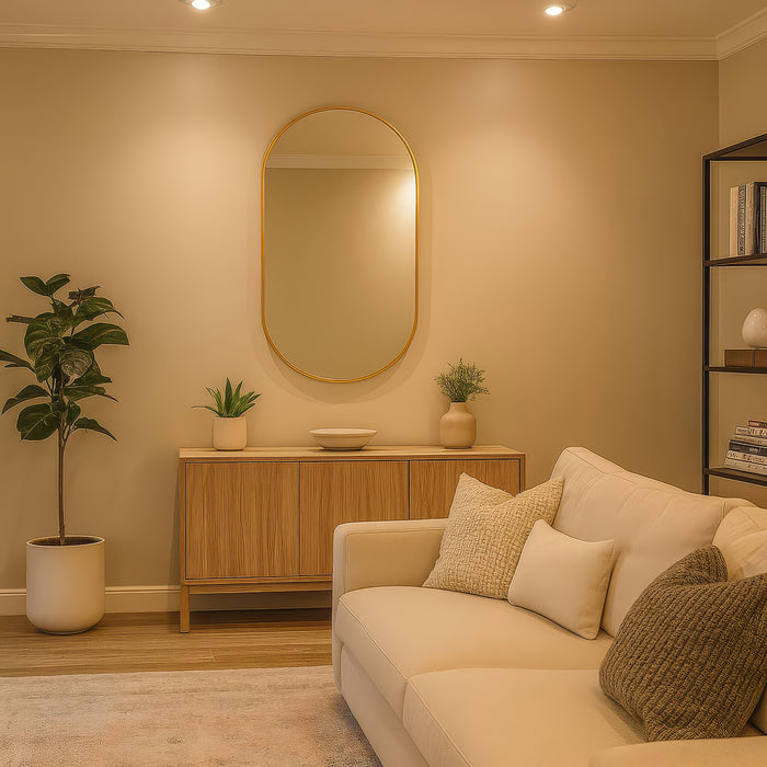 Urban Style Reflections Oval Mirror Gold | 120cm