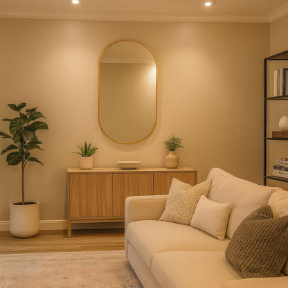Urban Style Reflections Oval Mirror Gold | 120cm