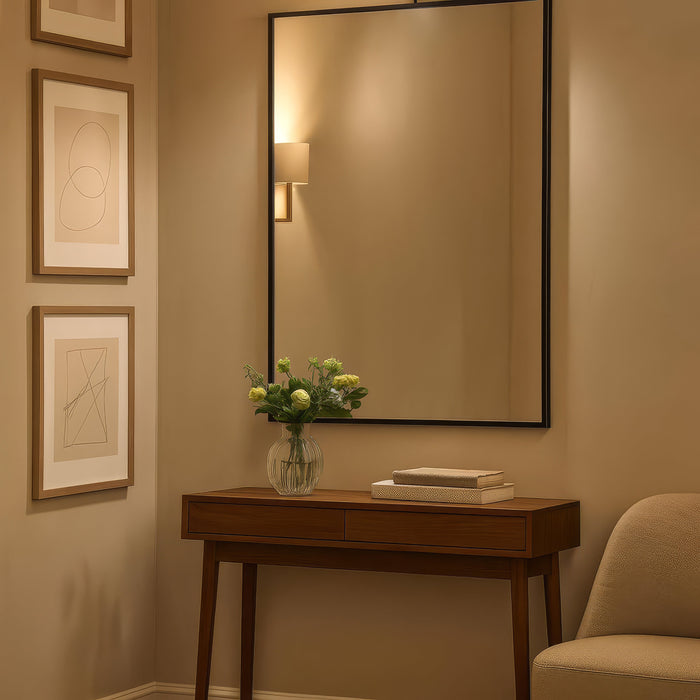 Urban Style Reflections Rectangular Mirror Black | 90cm