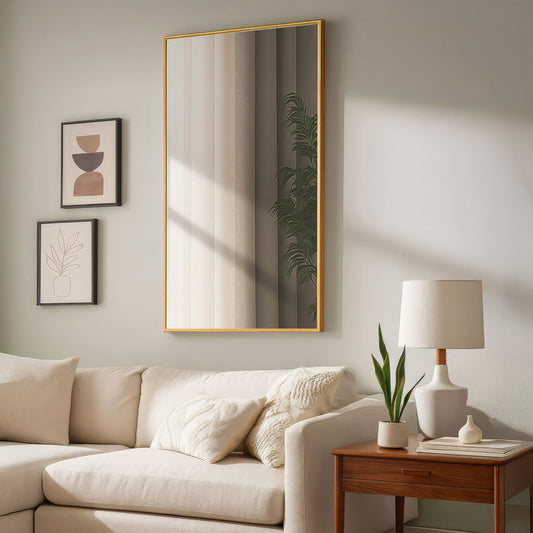 Urban Style Reflections Rectangular Mirror Gold | 90cm