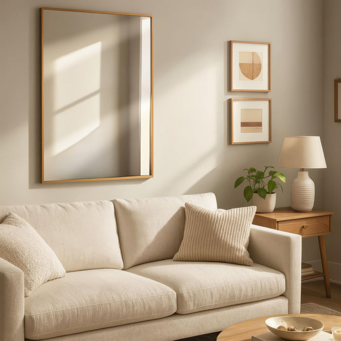 Urban Style Reflections Rectangular Mirror Gold | 90cm