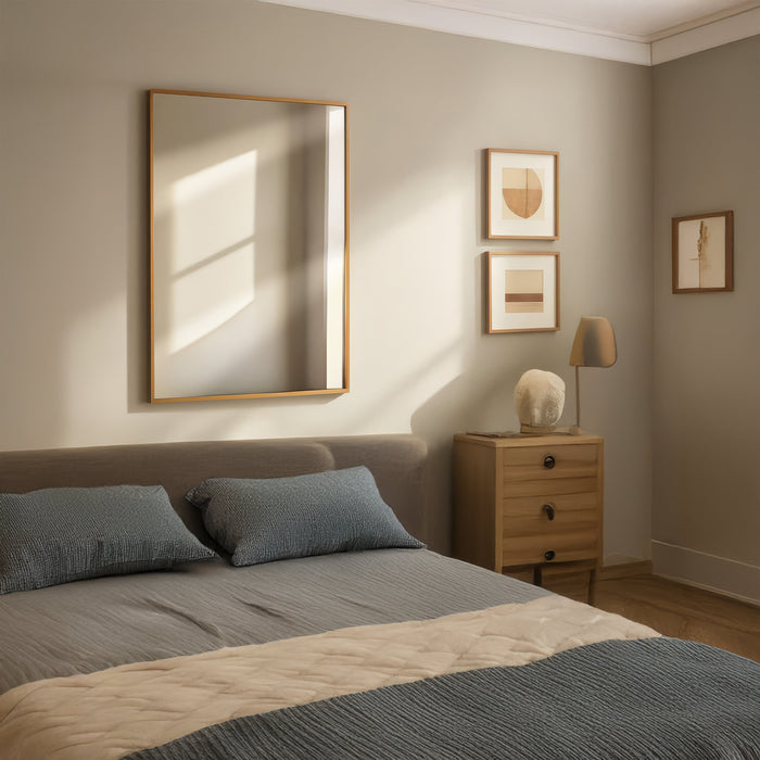 Urban Style Reflections Rectangular Mirror Gold | 90cm