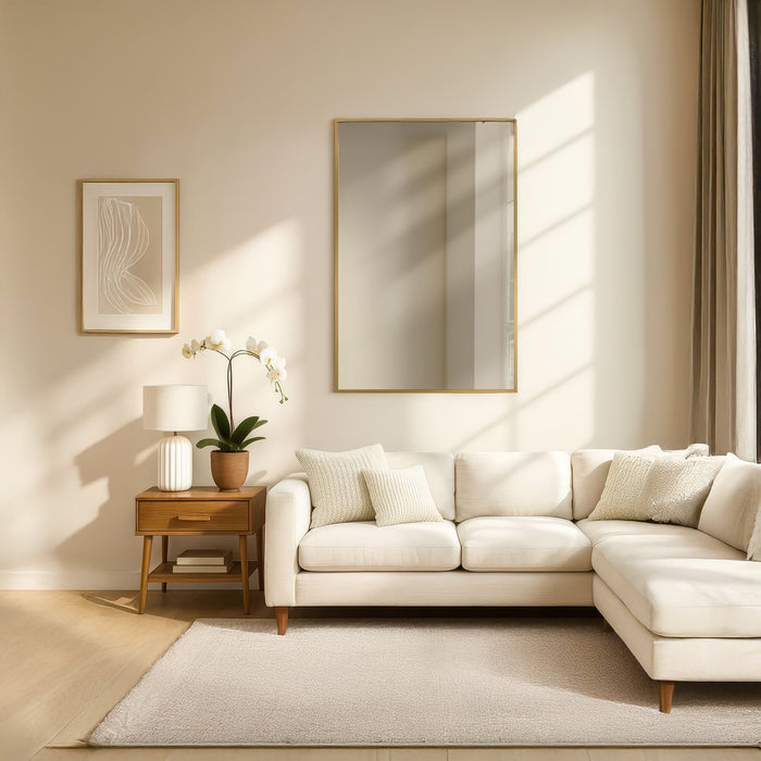 Urban Style Reflections Rectangular Mirror Gold | 90cm