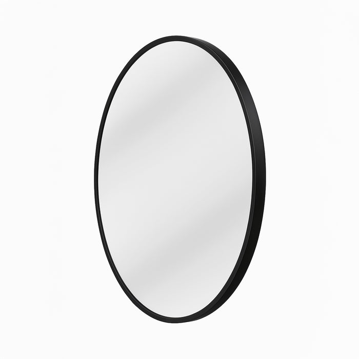 Urban Style Reflections Round Mirror Black | 80cm Diameter