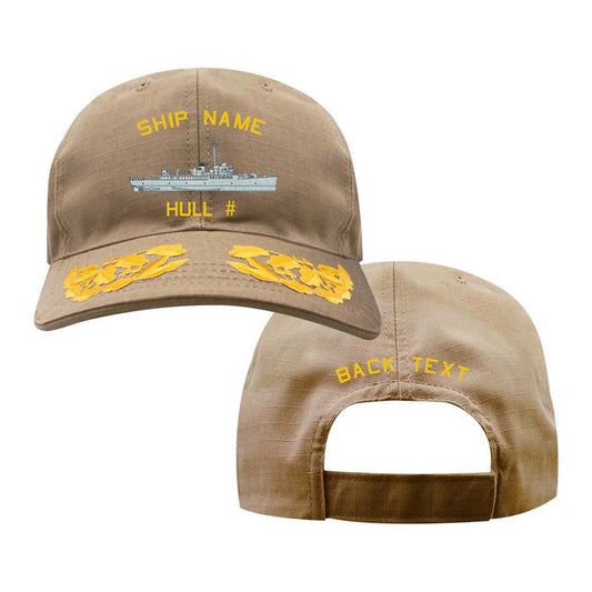 US Navy Custom Ship Cap - Coyote - Admiral Scrambled Eggs - Casco Class Cutter Hats and Caps