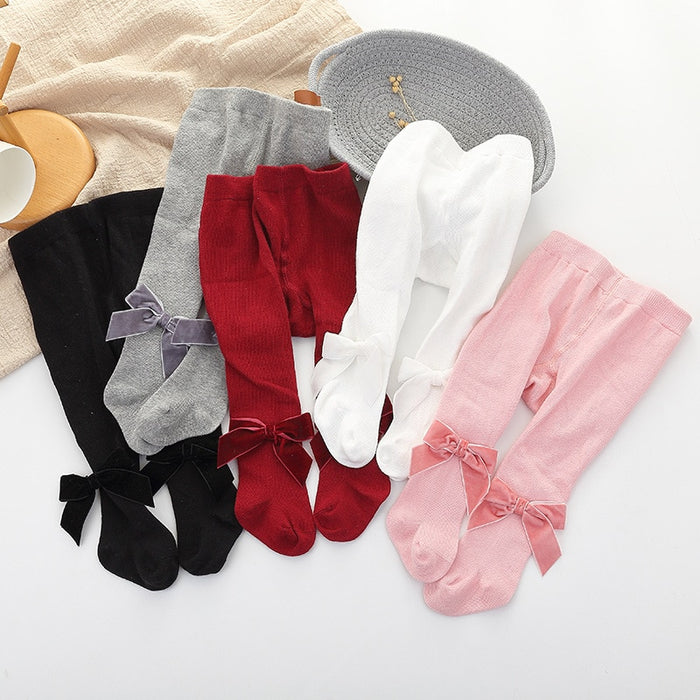 VELVET BOW Tights