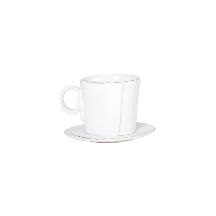 Vietri Lastra White Espresso Cup & Saucer Dinnerware Vietri