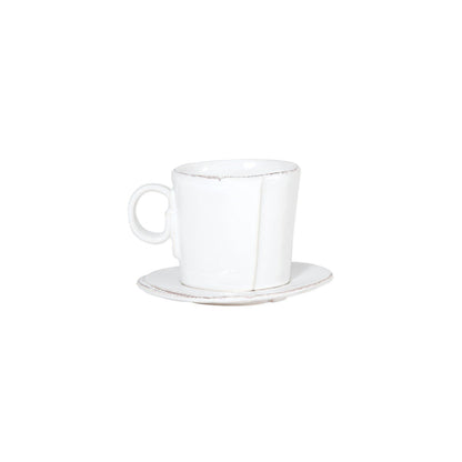 Vietri Lastra White Espresso Cup & Saucer Dinnerware Vietri
