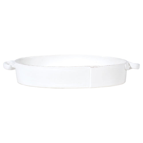 Vietri Lastra White Handled Oval Baker Dinnerware Vietri