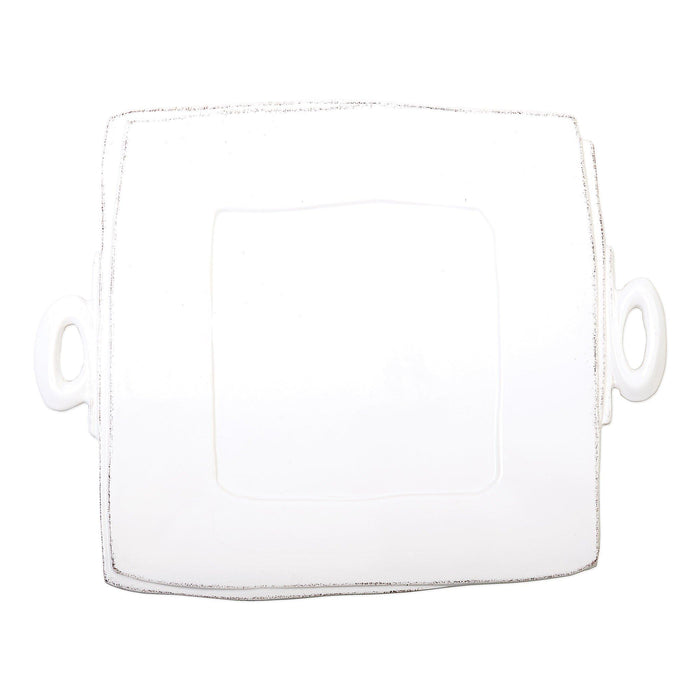 Vietri Lastra White Handled Square Platter Dinnerware Vietri
