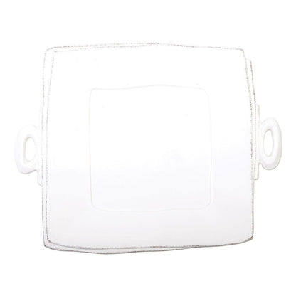 Vietri Lastra White Handled Square Platter Dinnerware Vietri