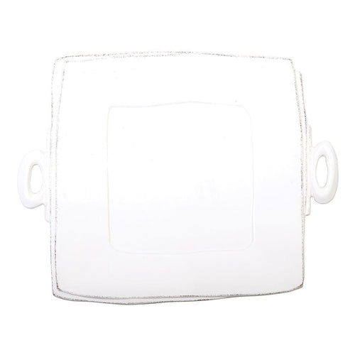 Vietri Lastra White Handled Square Platter Dinnerware Vietri