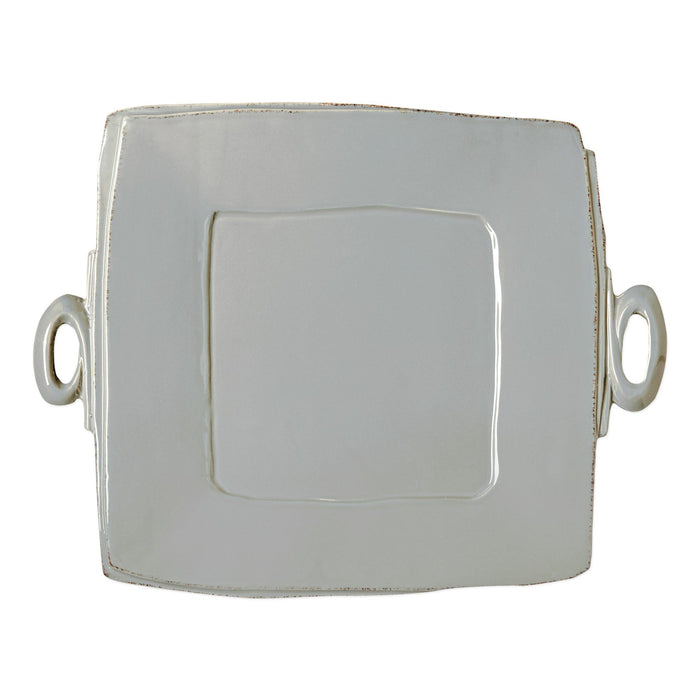 Vietri Lastra Handled Square Platter Dinnerware Vietri Gray