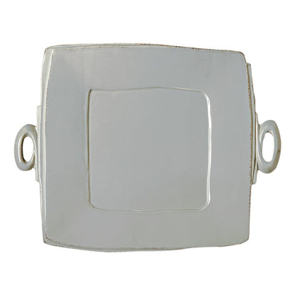 Vietri Lastra Handled Square Platter Dinnerware Vietri Gray