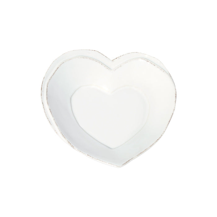 Vietri Lastra White Heart Dish Dinnerware Vietri