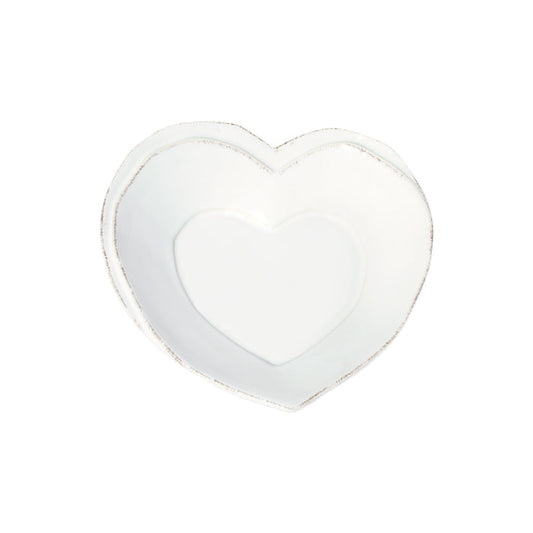 Vietri Lastra White Heart Dish Dinnerware Vietri