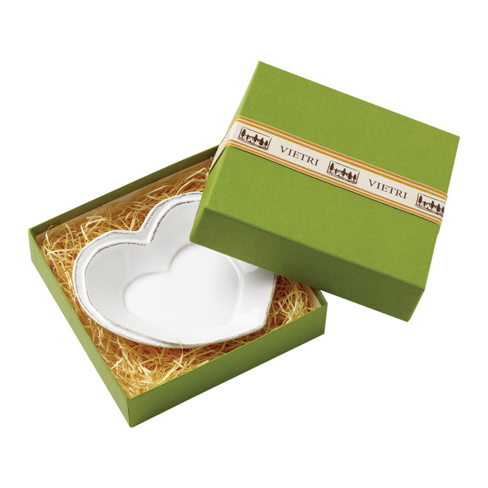 Vietri Lastra White Heart Dish Dinnerware Vietri