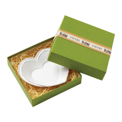 Vietri Lastra White Heart Dish Dinnerware Vietri