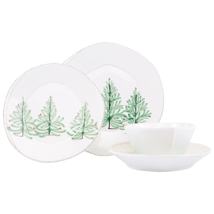 Vietri Lastra Holiday Four-Piece Place Setting Dinnerware Vietri