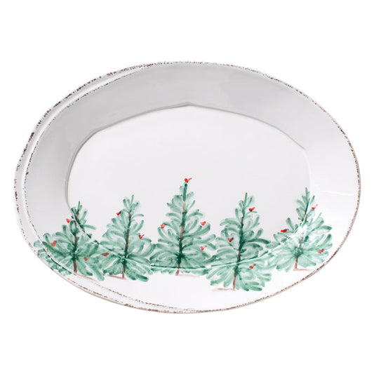 Vietri Lastra Holiday Small Oval Platter Dinnerware Vietri
