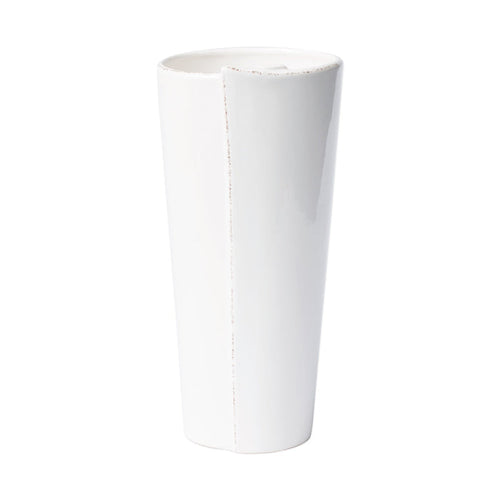 Vietri Lastra White Large Conic Vase Dinnerware Vietri