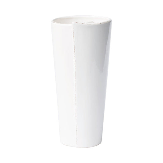 Vietri Lastra White Large Conic Vase Dinnerware Vietri