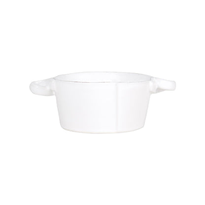 Vietri Lastra White Small Handled Bowl Dinnerware Vietri