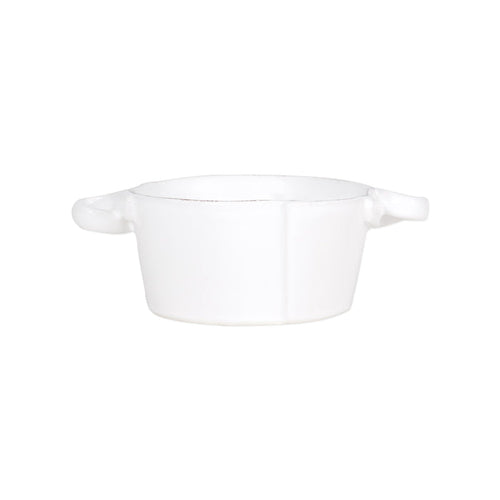 Vietri Lastra White Small Handled Bowl Dinnerware Vietri